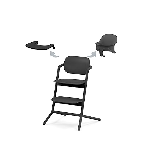 Gold LEMO Set Chaise Haute 4en1, évolutive, 0 - 99 ans, Peut être utilisé dès la naissance ; Inclus Nid de transat, Set pour bébé, Plateau de collation, Réducteur nouveau-né, Appui-tête et Set A