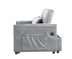 3-in-1 Large Futon Loveseat with Pull Out Sleeper