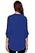 LOSRLY Women's Loose Solid Chiffon Blouses V Neck Cuffed Sleeve Shirts Tops 8/10 Medium Blue