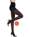 Commando Semi-Opaque Control Top Tights, M, Black