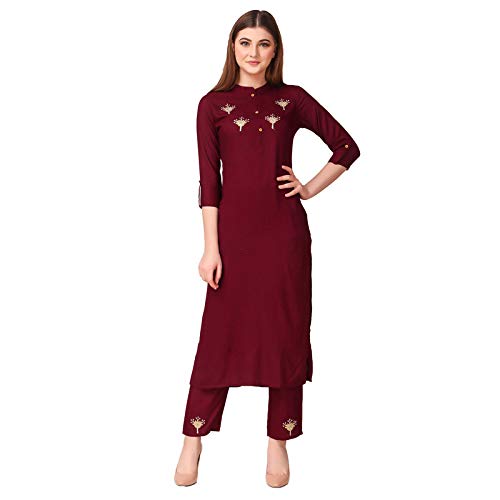 Women Embroidered Straight Kurta