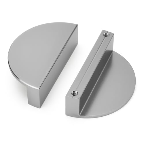 Photo 1 of Peaha 10 Pack Half Moon Silver Cabinet Pulls Drawer Pull Semicircle Kitchen Handles with Aluminum Alloy 2-1/2inch Hole Centers