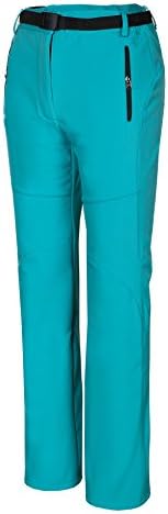 Spvoltereta Outdoor Thick Warm Women Straight Leg Pants Quick Dry Waterproof &amp; Windproof With Fleece Liner For Hiking Trekking Snowmobiling Skiing (Large, Peacock Blue)