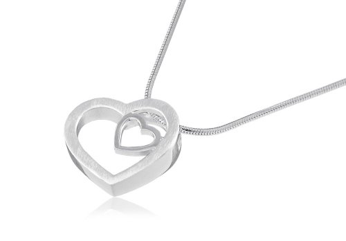 Vinani Damen-Anhänger HERZ IN HERZ mit Kette 925 Sterlingsilber 40 cm AHR40