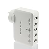 ZeroLemon 40W 5-Port Family-Sized Desktop USB Charger with SuperCharge Technology for iPhone 6/6s; iPad Air mini; LG V10, LG G4, Galaxy S6 S5; Note 4; the new HTC One (M9); Nexus 6P and More (White)