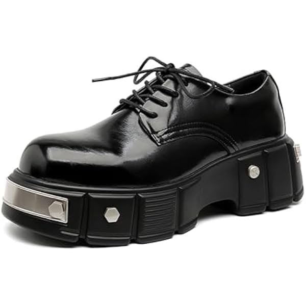 Amazon.com | PU Leather Y2K Grunge Punk Platform Height Increase