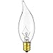 Sunlite 40009 Incandescent Petite Clear Chandelier Light Bulb, 15 Watts, 105 Lumens, Candelabra E12 Base, Flame Tip, 2600K Warm White, 12-Pack