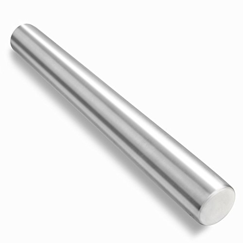 Peicees Rolling Pin French Style Stainless Steel Rolling Pin for Bakers Cookie & Pastry Dough 16 inch
