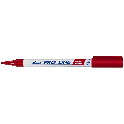 Markal Pro-Line Fine Tip Liquid Paint Marker with 1/16" Bullet Tip, Red (Pack of 12)