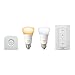 Philips Hue White Ambiance Smart Light Bulb Starter Kit (2 A19 Bulbs, 1 Bridge, and 1 Dimmer Switch, Compatible with Alexa, Apple HomeKit, and Google Assistant) (Renewed)