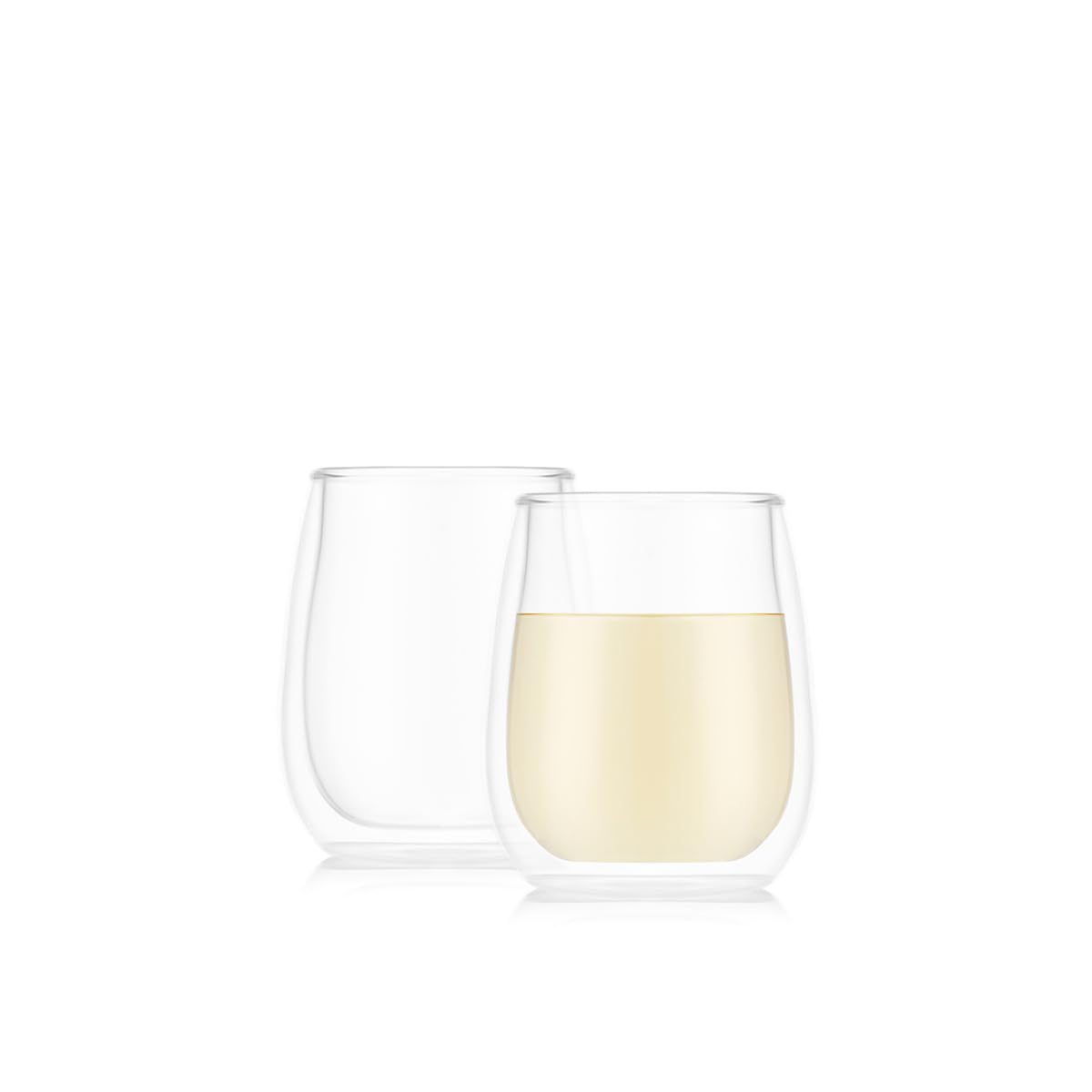 Bodum SKAMAL Set of 2 Double Walled Wine Glasses - Chardonnay - 0.25 L