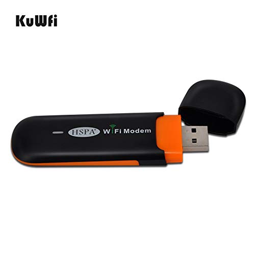 KuWfi Drahtloser Mini-USB Hotspot 3 G WiFi Modem + WiFi Router, Mobile, Wireless, Netzwerk, Hotspot mit SIM-Kartenschlitz, unterstützt 2G/3G Netzwerk, HSPA +/HSPA/UMTS 2100 MHz. Edge: 900/1800 MHz für Außen und Innen im Bus oder im Auto (SI