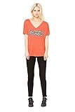 Alpha Chi Omega (AXO) | Licensed Greek Flowy Ladies' V-neck Coral T-shirt