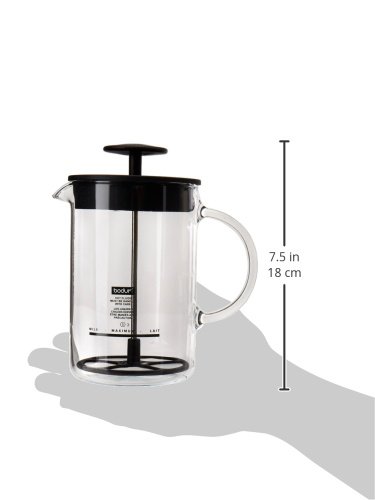 Bodum 1446-01US4 Latteo Milk Frother with Glass Handle, 8-Ounce