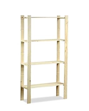 Modo24.de HOLZREGAL B-17 5 BÖDEN BÜCHERREGAL MASSIVHOLZREGAL KELLERREGAL BÜROREGAL 150x80x30 cm