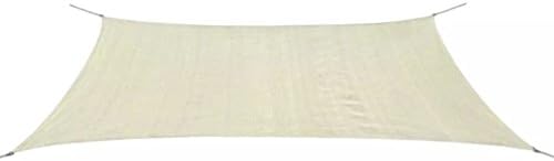 HDPE Rectangular Water Resistant Garden Patio Sun Shade Sail Canopy 96.5% UV Block with Free Rope 4x6 m Cream for outdoor swimming pool, garden, lawn, terrace, etc.