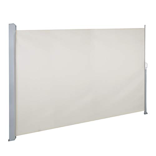 Dyna-Living Retractable Side Awning Patio Waterproof Sun Shade Screen Divider w/Handle 118.1R ...