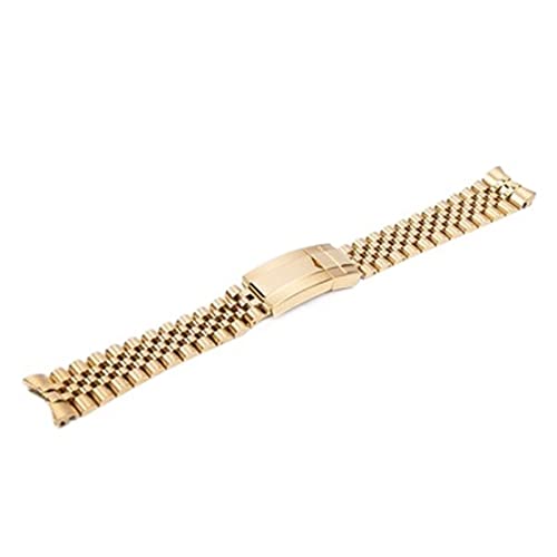 SAAWEE 20mm Solid Stainless Steel Watchband For Role X Datejust Watch Strap Men Wrist Bracelet Folding Clasp Logo On