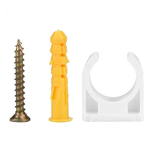 Pipe Clamp,20pcs 16/20/25/32mm PPR U Shape Pipe Clamp Tube Pipe Fasten Holder with Screws(16mm)