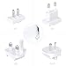 AUKEY USB Wall Charger with 4-Port and 4 Universal Plugs Travel Adapter for iPhone, iPad and More