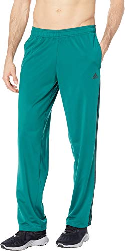 adidas Men's Essentials 3-Stripes Regular Fit Tricot Pants Noble Green/Black Small R