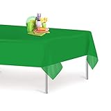 Green 12 Pack Premium Disposable Plastic Tablecloth 54 Inch. x 108 Inch. Rectangle Table Cover By Dluxware