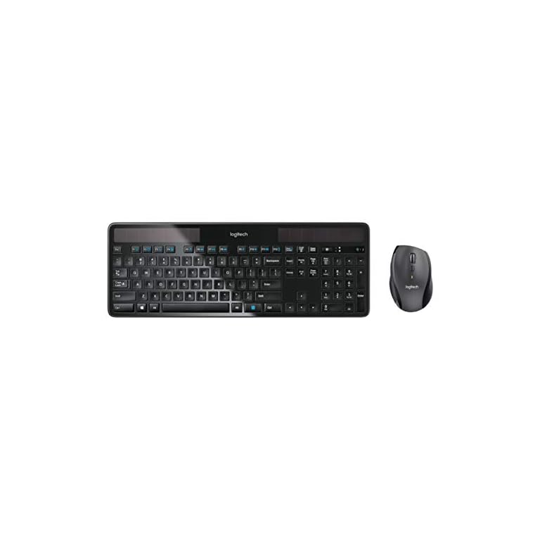 Logitech MK750 Wireless Solar Keyboard and Wireless Marathon Mouse Combo for PC