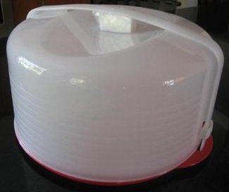 Tupperware Round Cake Taker Pie Container Red