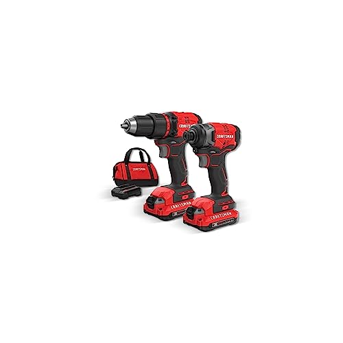 CRAFTSMAN V20 MAX Cordless Drill and Impact Driver, Power Tool Combo