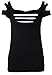 Suimiki Women's Cut Out Trendy Party Short Sleeve Shirt Stretchy Blouse Casual Top Black