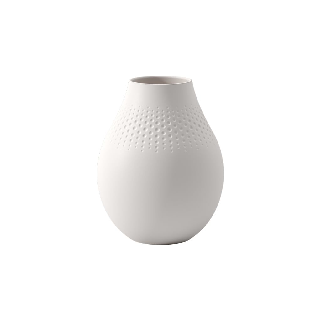Villeroy & Boch Collier Blanc Vase Perle No. 2, 16x16x20 cm, Premium Porcelain, White