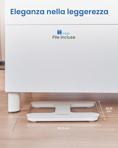 Bilancia Pesapersone Digitale, Vetro Temperato, Display LED
