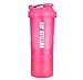 BOTTLED JOY Protein Shaker Bottle with 3-Layer Twist and Lock Storage, 100% BPA-Free Leak Proof SportMixer Fitness Sports Nutrition Supplements Non-slip Mix Shake Bottle 20oz 600ml (Pink)