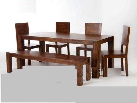 Shilpi Sheesham Wood Wooden Dining Table with 4 Chairs 1 Bench 1 Table | Home and Living Room Dining Set