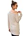 LookbookStore Women's Casual Soft Long Sleeves Round Neck Loose Fit Twist Knot Tunic Knit Blouse Holiday Top Shirts Apricot Size X-Large