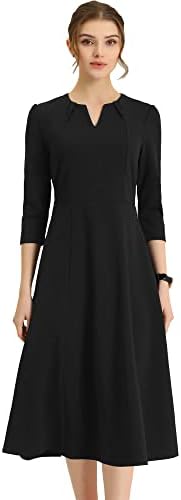 black a line dress amazon Amazon.com: Women's A-line Midi Long Dress (2X-Large, Black) : Clothing, Shoes & Jewelry
