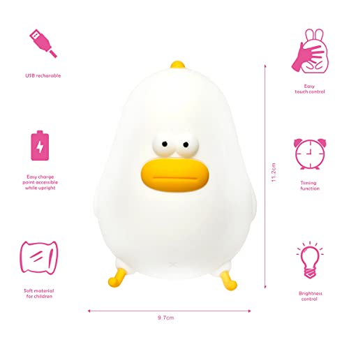 LEDHOLYT Kids Night Light, Cute Silicone Chicke Nursery Lamp for Baby and Toddler,Animal Night Light for Boys and Girls,Squishy Night Light for Bedroom and Kids Room,Kids Gift(Chicke)
