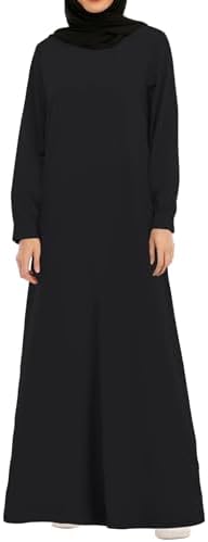 Abetteric Womens Abaya Long Sleeve Muslim Dress Prayer Clothes Casual  Islamic Kaftan with Pocket, Black, M price in Saudi Arabia | Amazon Saudi  Arabia