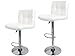 TMS 2 Synthetic Leather Modern Design Adjustable Swivel Barstools Hydraulic Bar Stool (WHITE)