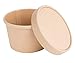 Disposable Paper Food Storage & Freezer Containers with Vented Lids, Pack of 25 Biodegradable, Compostable Cup-and-a-Half Size Pails Great for Soups, Ice Cream, ‘to Go’ Lunches. Kraft Brown (8 oz.)