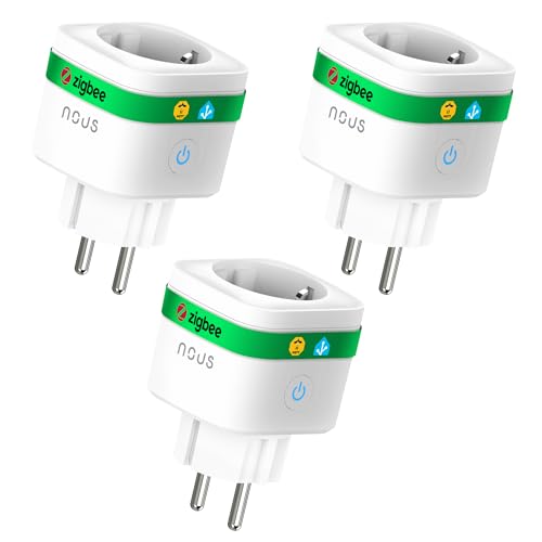 A7Z ZigBee Smart Steckdose mit Energieüberwachung, 16A, App- & Sprachsteuerung, Zeitplan & Timer, Kompatibel mit Alexa, Google Home, Home Assistant, Tuya, ZigBee-Hub Erforderlich, 3 Pack