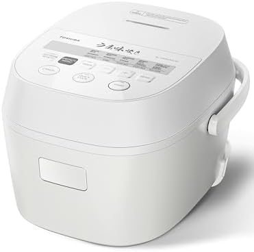 TOSHIBA OriginTaste Rice Cooker 5.5-Cup Uncooked, Fuzzy Logic, 15-in-1 Functions, Digital Display, Delay Timer, Keep Warm, Nonstick Inner Pot, White