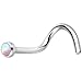 Body Candy Stainless Steel White 2.3mm Synthetic Opal Nose Screw 18 Gauge 1/4