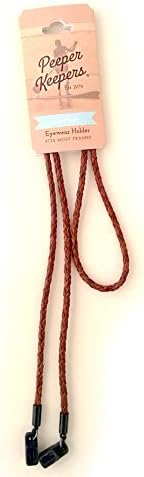 Peeper-Keeper Braided Leather Eyeglass Retainer in Brown by Peeper Keeper