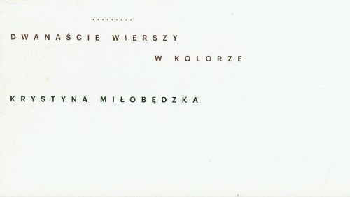 Dwanascie wierszy w kolorze