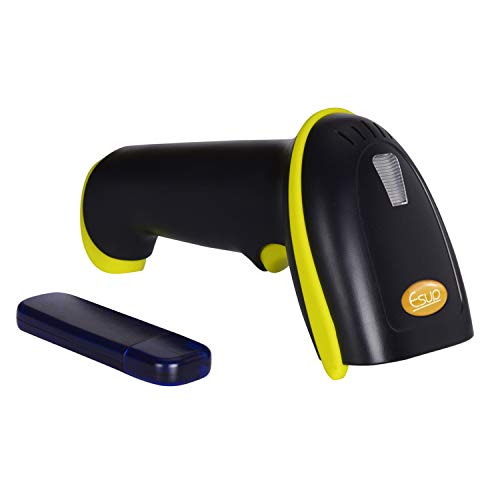 Esup Wireless Barcode Scanner 2-in-1 Wireless & USB 2.0 Wired Handheld 1D Barcode Reader with USB Receiver and Stand (Wireless & USB 2.0 Wired)