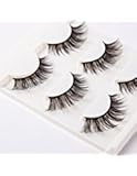 3D False Eyelashes Extensions 3 Pairs Long Mink Lashes Strip with Volume for Women's Makeup Handmade Soft
