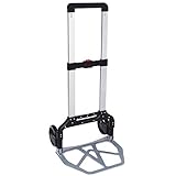 KingSo 330-lb Folding Hand Truck Heavy Duty Capacity Portable Aluminum Alloy Cart and Dolly for Luggage Travel Office Auto Moving, PVC Wheels with Double Bearings and Adjustable Handle