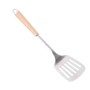 DOITOOL Rvs Turner Spatel Non-Stick Cookie Slotted Spatel Opknoping Pannenkoek Flipper Spatel Schop met Beuken Handvat…