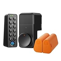 SwitchBot Lock Pro, Fingerprint Identification Pad, Chargeable Battery, PIN, SwitchBot, Key, Smart Lock, Entryway, No Battery Concerns, (1 Lock Pro, 1 Fingerprint ID Pad, 1 Chargeable Battery), Set